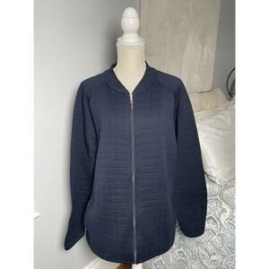 Barbour Quilted Jacket Mens XXL Navy Blue Full Zip Lightweight Cotton